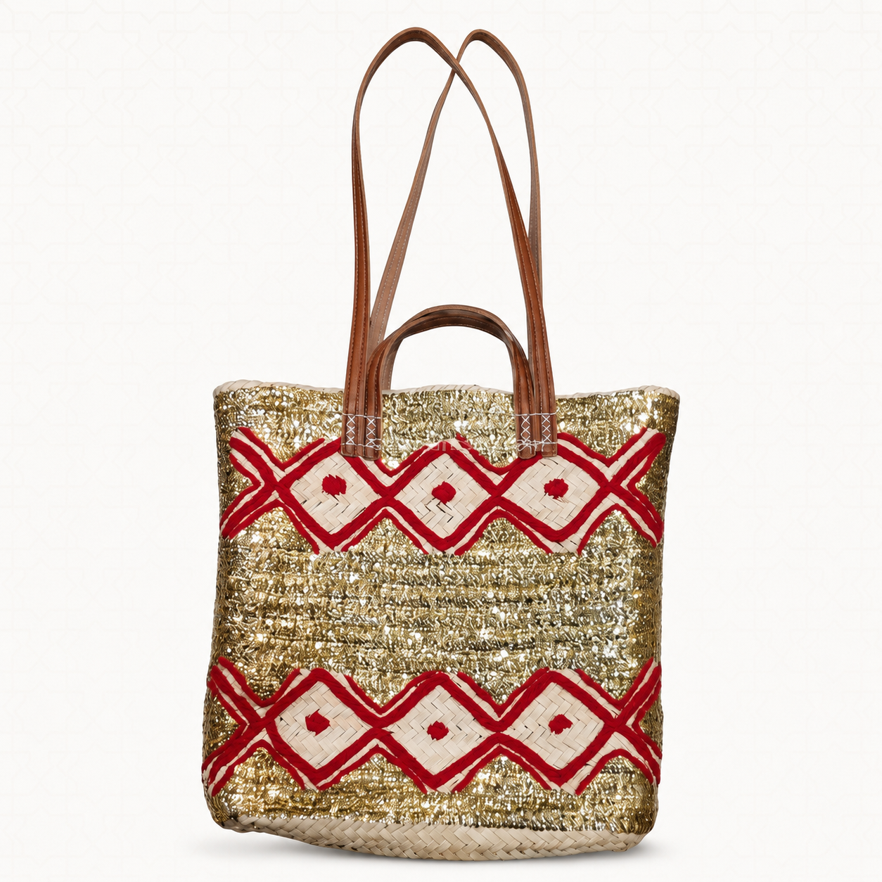 Wicker shoulder Bag Golden
